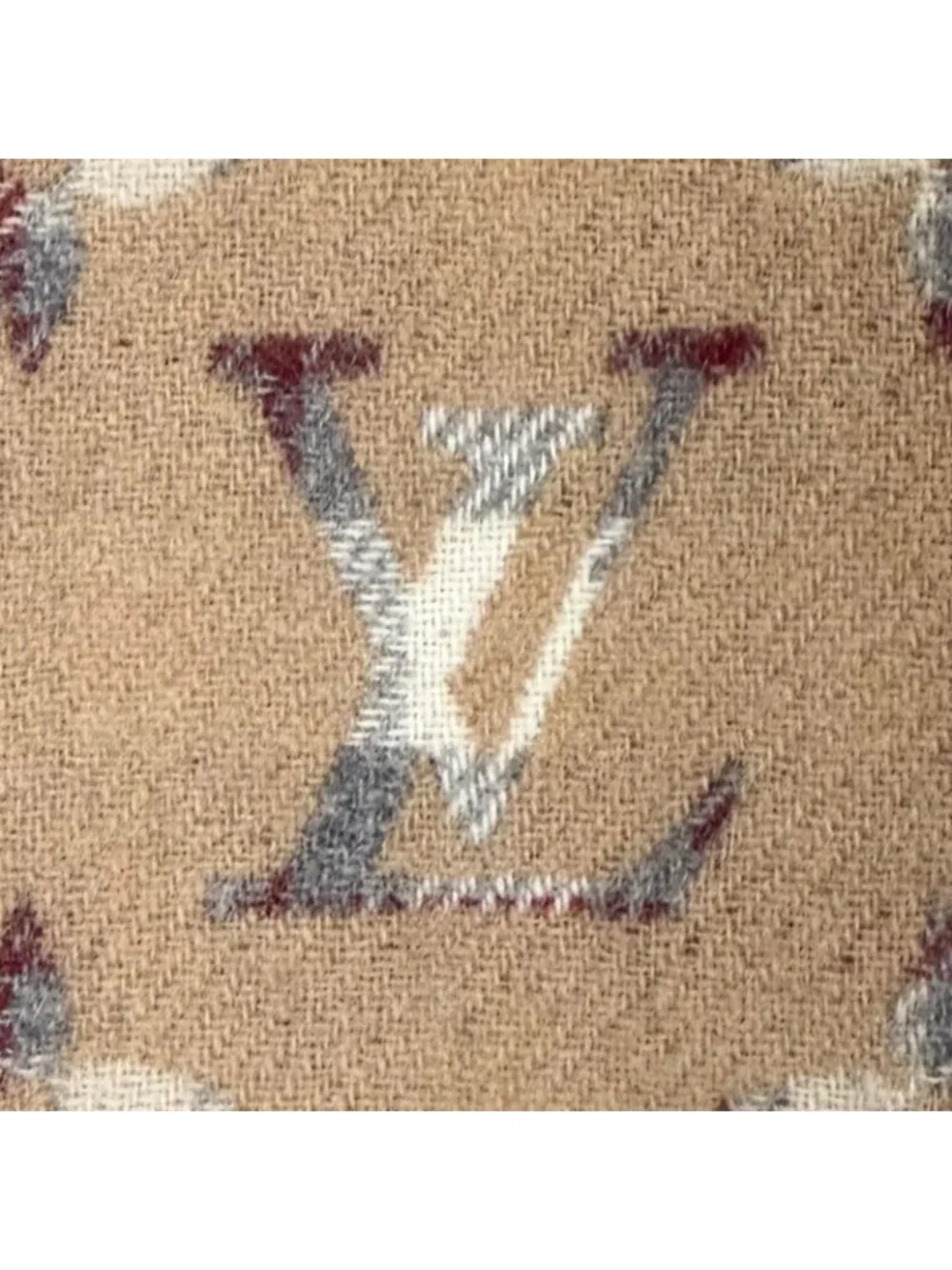 Louis Vuitton Echarpe Monogram Gradient Tartan Cashmere Embroidery Scarf